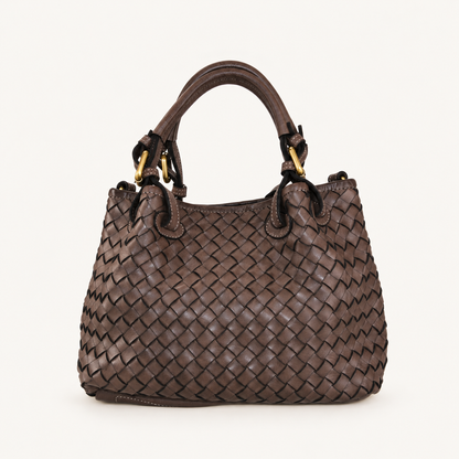 Vintage Leather Crossbody Bag ZI52857 – Darkbrown – vooraanzicht