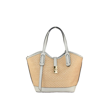 Leather hand bag with shoulder strap