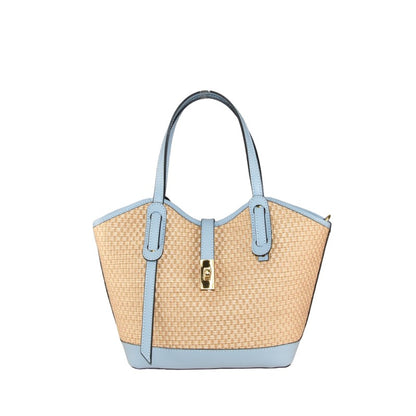 Leather hand bag with shoulder strap