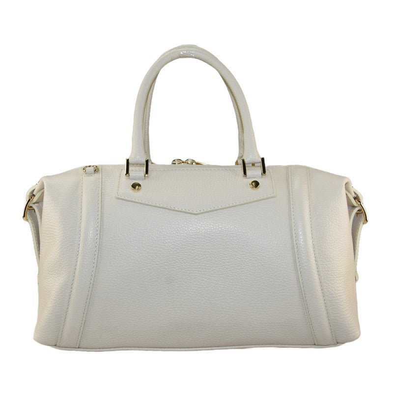 Leather hand bag with shoulder strap
