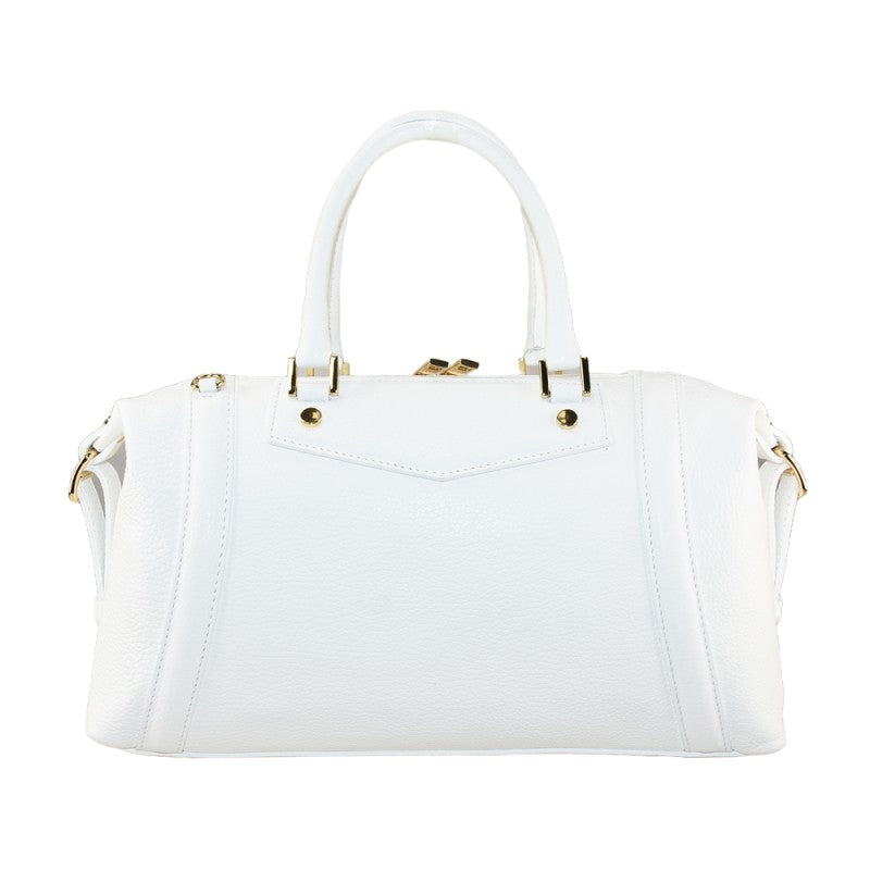 Leather hand bag with shoulder strap