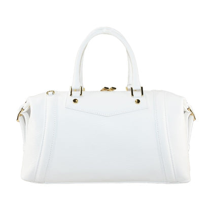 Leather hand bag with shoulder strap