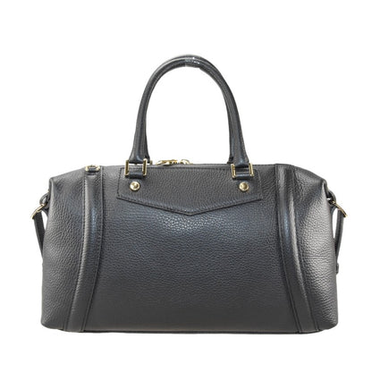 Leather hand bag with shoulder strap