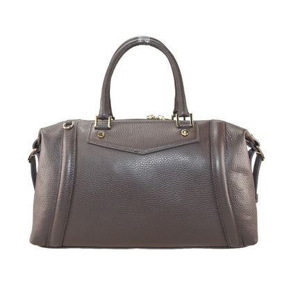 Leather hand bag with shoulder strap