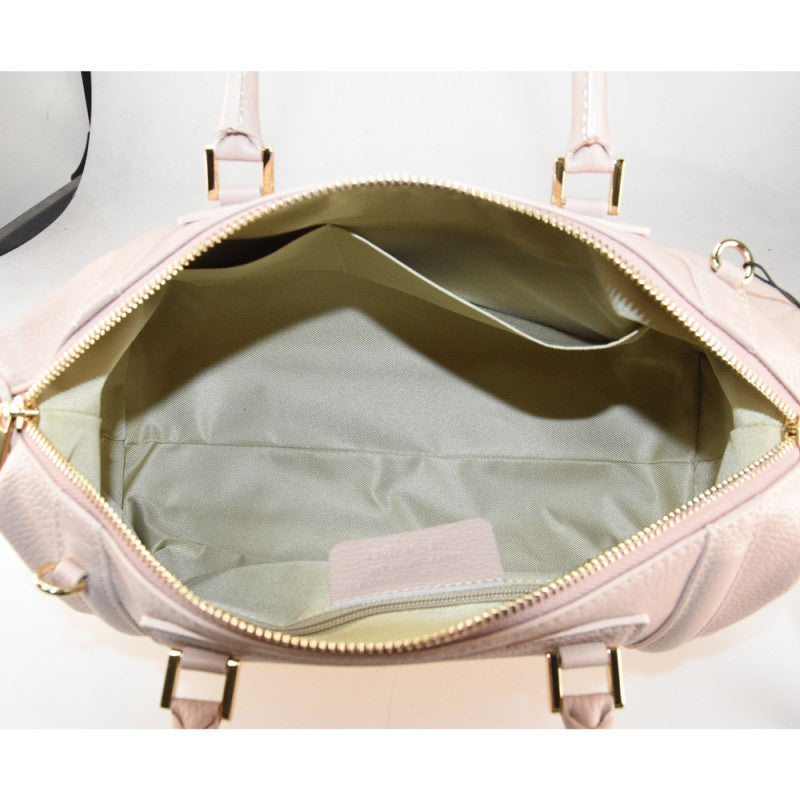 Leather hand bag with shoulder strap