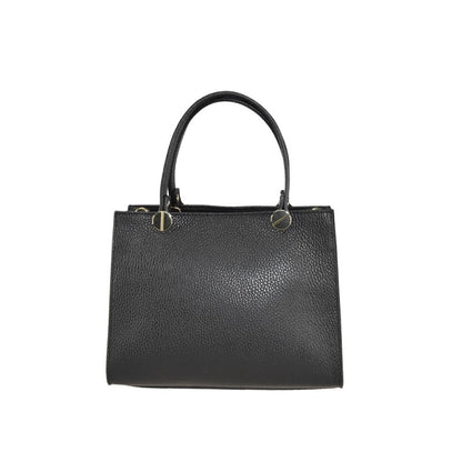Leather handbag with shoulder strap