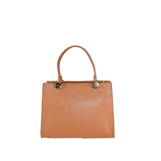 Leather handbag with shoulder strap