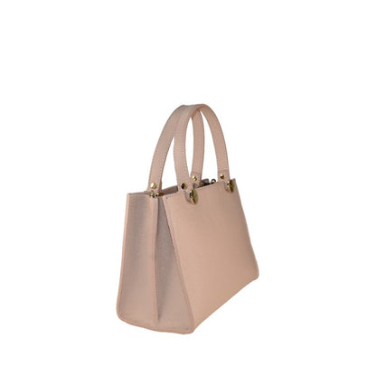 Leather handbag with shoulder strap