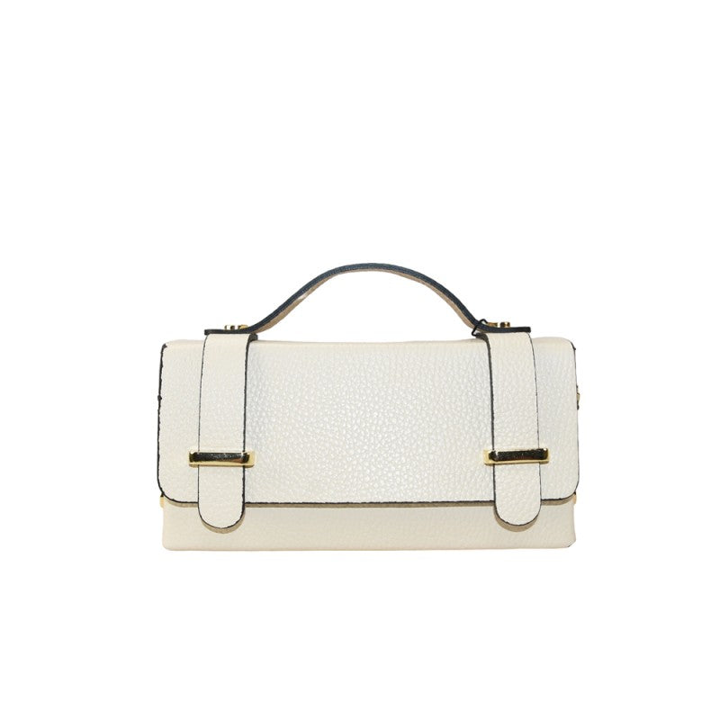 Leather shoulder bag with chain strap