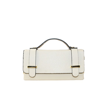 Leather shoulder bag with chain strap