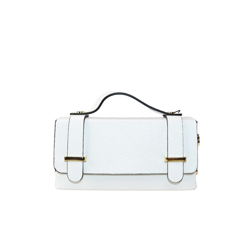 Leather shoulder bag with chain strap