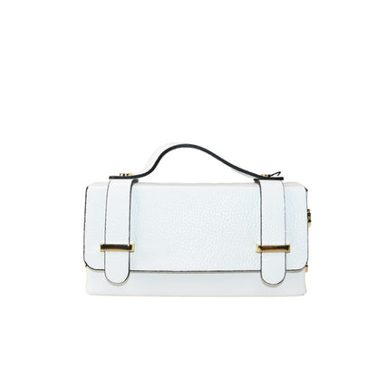 Leather shoulder bag with chain strap