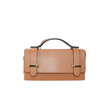 Leather shoulder bag with chain strap