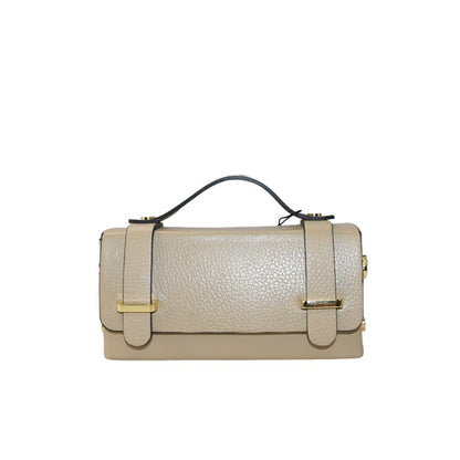 Leather shoulder bag with chain strap