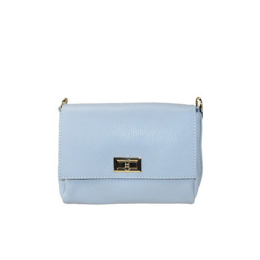 Leather shoulder bag with shoulder strap
