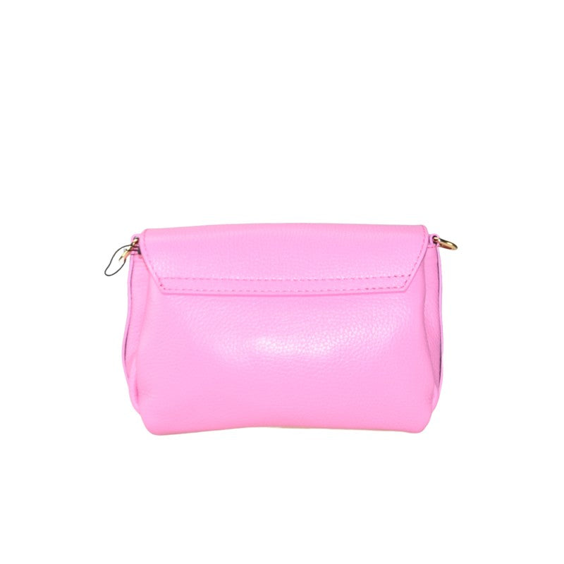 Leather shoulder bag with shoulder strap
