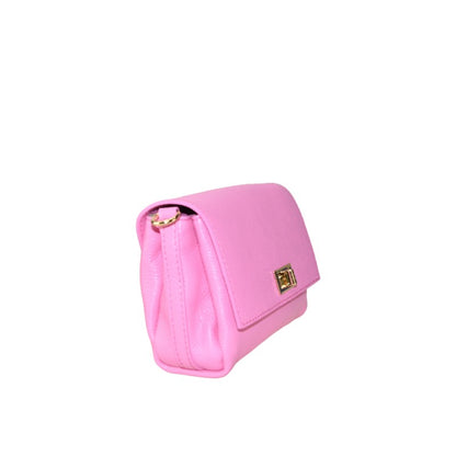Leather shoulder bag with shoulder strap