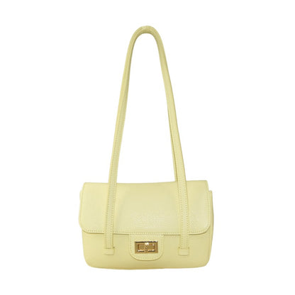 Leather shoulder bag with shoulder strap