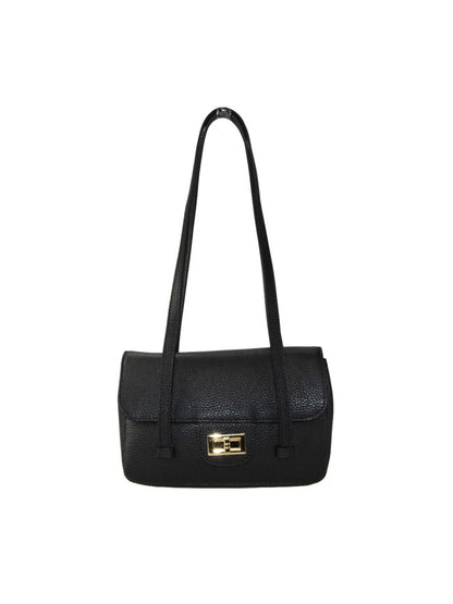 Leather shoulder bag with shoulder strap