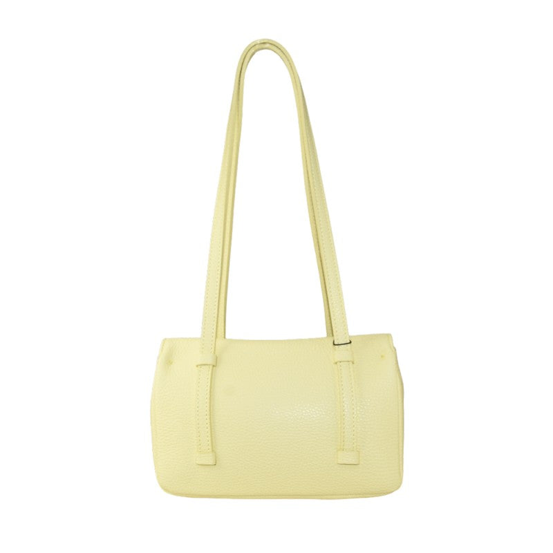 Leather shoulder bag with shoulder strap