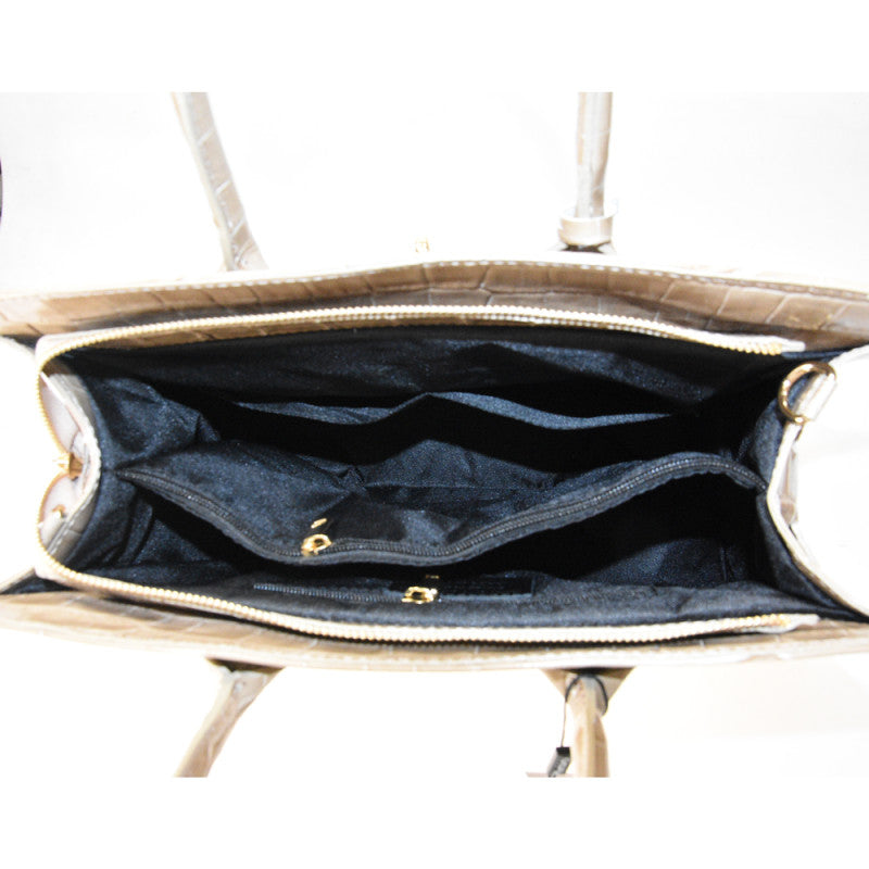 Stamp leather hand bag with shoulder strap