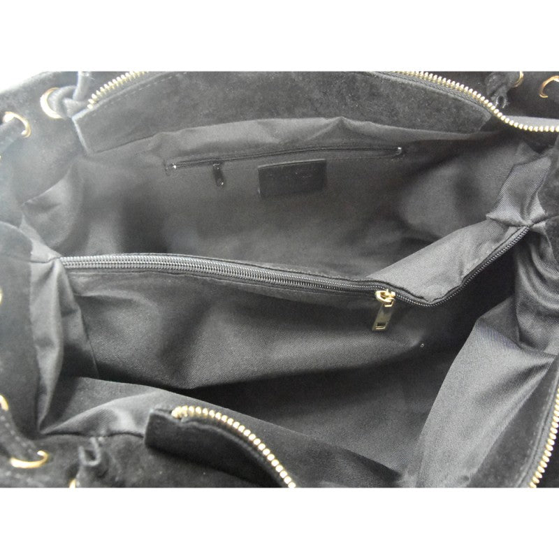 Suede shoulder bag with shoulder strap