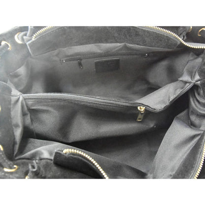 Suede shoulder bag with shoulder strap