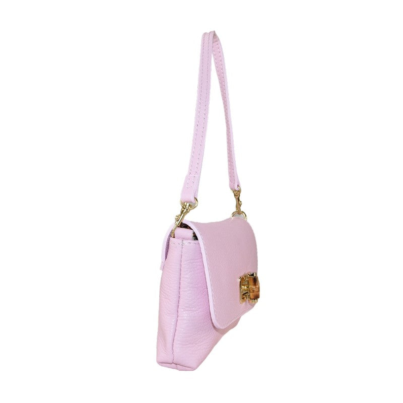 Woman leather pochette 100% made italy