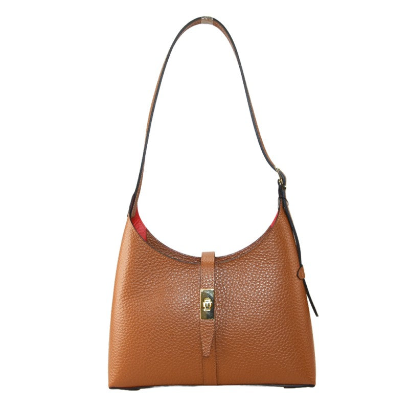 Woman leather shoulder bag 100% made italy