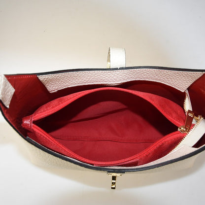 Woman leather shoulder bag 100% made italy