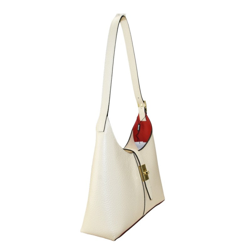 Woman leather shoulder bag 100% made italy