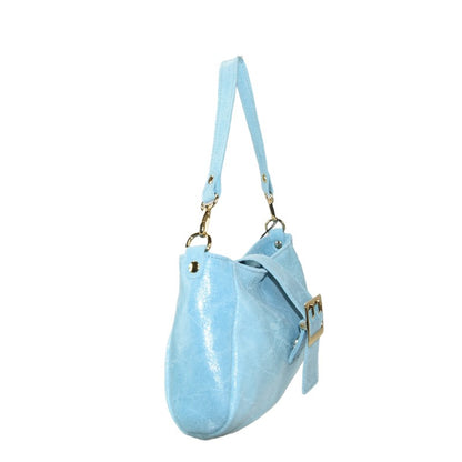 Woman leather shoulder bag 100% made italy