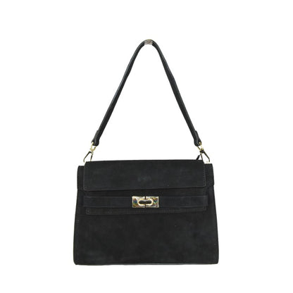 Woman suede leather shoulder bag 100% made italy